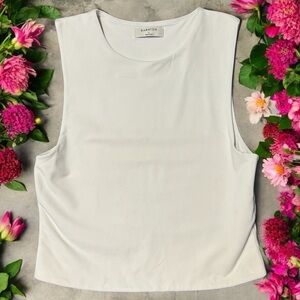 Babaton White Cropped Comfort Tank Women's Size L